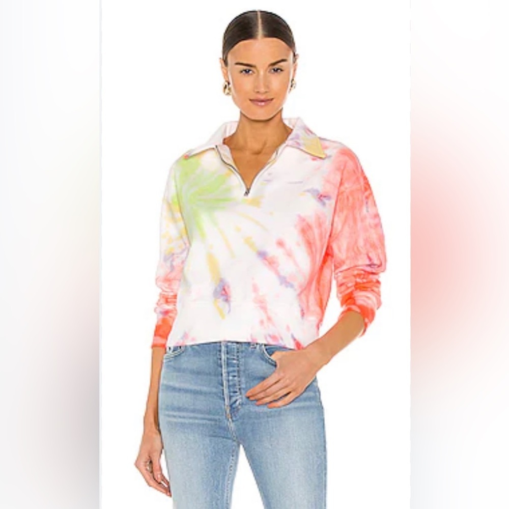 RE/DONE + hanes 70s tie-Dyed cotton sweatshirt neon